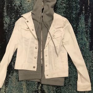 Aqua - Denim Jacket with Faux Hoodie